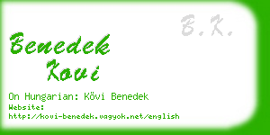 benedek kovi business card
