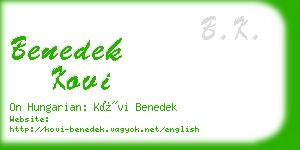 benedek kovi business card